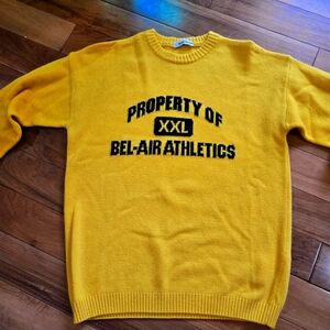Bel-Air Athletics Men's Wool blend Knit Sweater Yellow